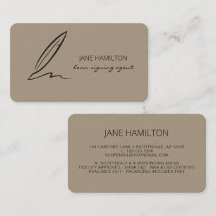 Cartão De Visita Agente de Assinatura de Empréstimo Profissional No