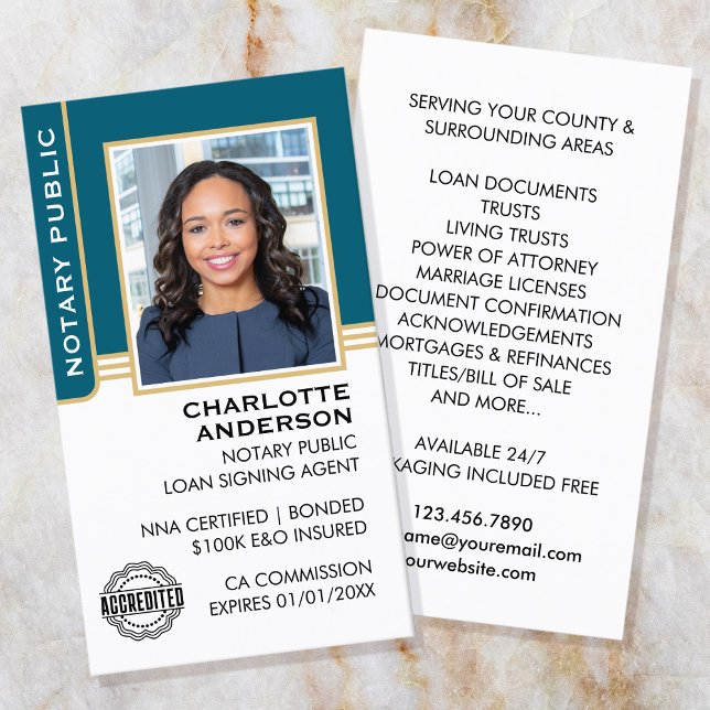 Cartão De Visita Agente de Assinatura de Empréstimo Público Notário (Criador carregado)