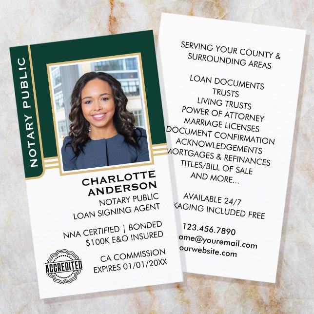 Cartão De Visita Agente de Assinatura de Empréstimo Público Notário (Criador carregado)