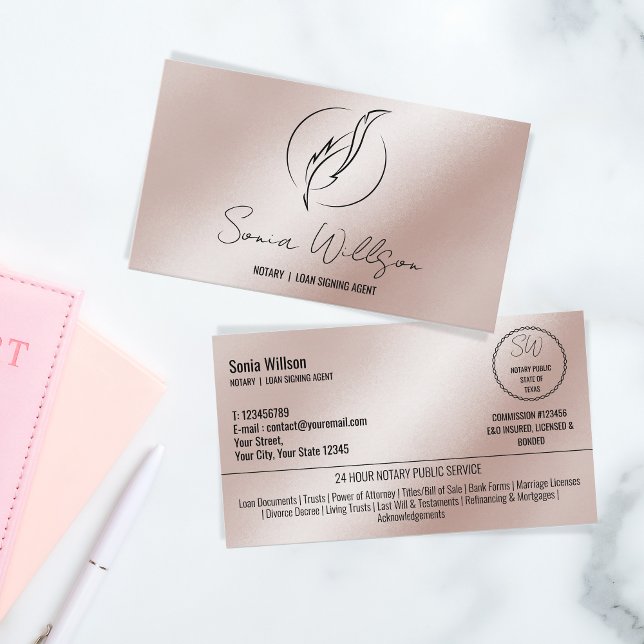 Cartão De Visita Agente de Assinatura de Notário e Empréstimo Móvel (Criador carregado)