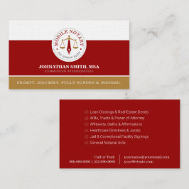 Cartão De Visita Agente de Assinatura Legal Personalizada Móvel Lin
