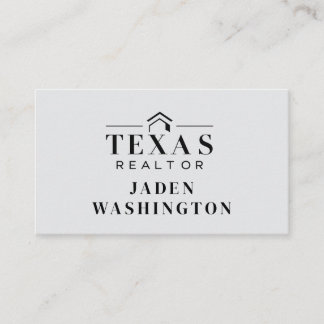 Cartão De Visita Agente de Cinzas Simples e Frescas do Texas Realto