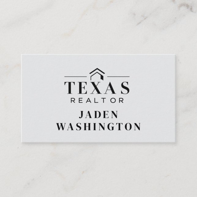 Cartão De Visita Agente de Cinzas Simples e Frescas do Texas Realto (Frente)