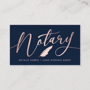Cartão De Visita Agente de empréstimo notarial Dourado Elegante Ro