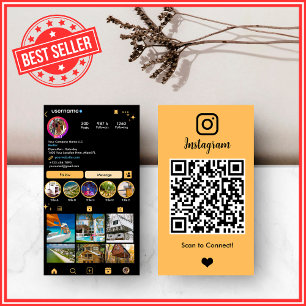 Cartão De Visita Agente de Imóveis Instagram QR Estética Pêssego