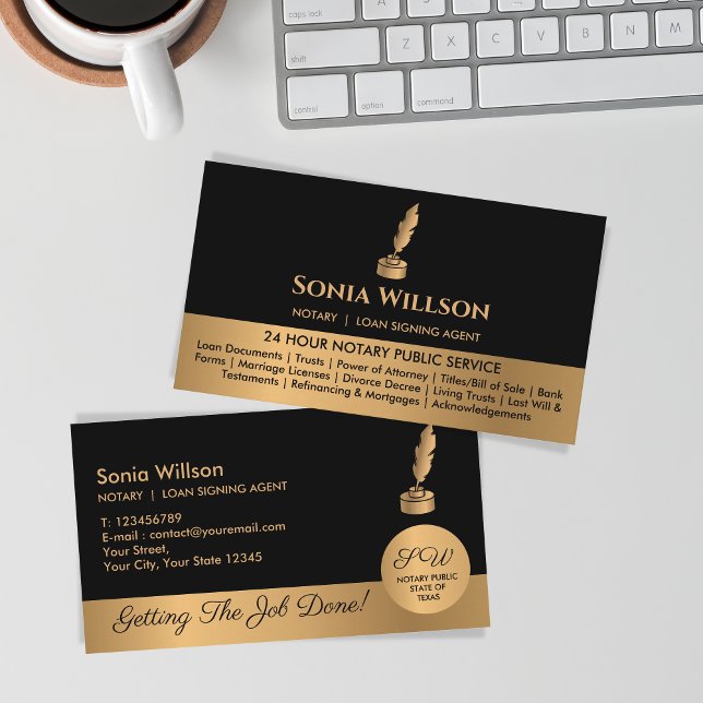 Cartão De Visita Agente de Sinalização de Notário e Empréstimo Móve (Criador carregado)