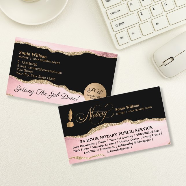 Cartão De Visita Agente de Sinalização de Notário e Empréstimo Móve (Criador carregado)