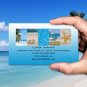 Cartão De Visita Agente de Viagem de Código QR de Destino Tropical