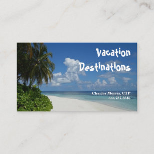 Cartão De Visita Agente de Viagem de Férias, Destinos Tropicais