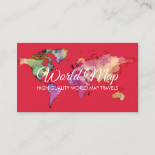 Cartão De Visita Agente de Viagem do Globo de Viagem Mapa Mundial V