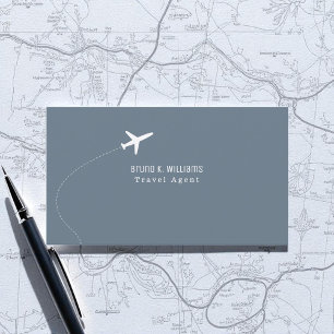 Cartão De Visita Agente de Viagens de Plano Branco Azul