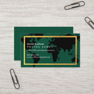 Cartão De Visita Agente de Viagens Intercontinental Mapa Mundial Ve