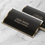 Cartão De Visita Agente Hipotecário Preto Moderno e Dourado<br><div class="desc">Cartão de visita do Agente de Hipoteca de Borda Dourada.</div>