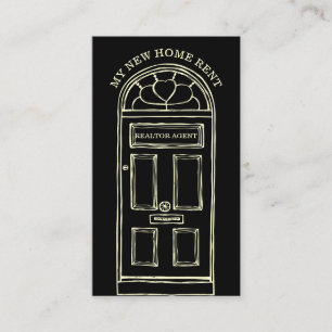 Cartão De Visita Agente Imobiliário Amarelo Negro — Novo Lar