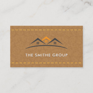 Cartão De Visita Agente imobiliário  Casas  Couro