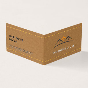 Cartão De Visita Agente imobiliário  Casas  Couro