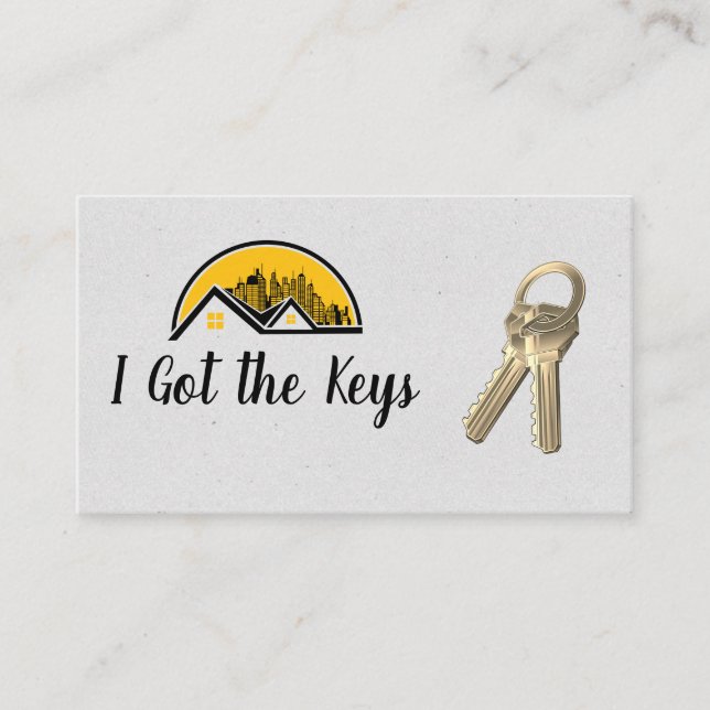 Cartão De Visita Agente imobiliário / Chaves / Telhado e paisagem d (Frente)