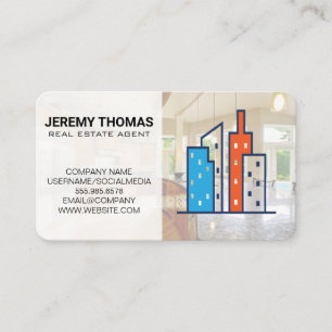 Cartão De Visita Agente Imobiliário Cozinha Moderna Logotipo de