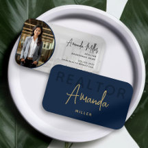 Agente imobiliário de corretor de imóveis azul e D