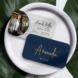 Cartão De Visita Agente imobiliário de corretor de imóveis azul e D