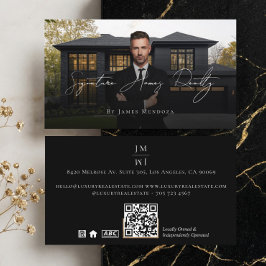 Cartão De Visita Agente Imobiliário de Luxo Profissional Preto Foto
