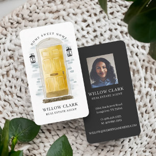Cartão De Visita Agente Imobiliário de Porta de Água Amarela