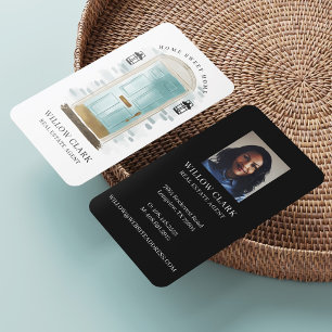 Cartão De Visita Agente Imobiliário de Porta de Água Azul