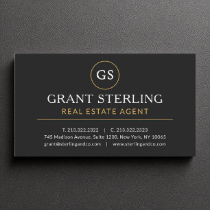 Cartão De Visita Agente Imobiliário Dourado Luxo Moderno Elegante N