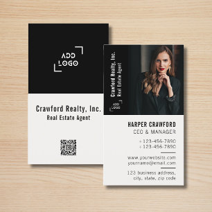 Cartão De Visita Agente Imobiliário Foto Logo Simples Moderno Corre