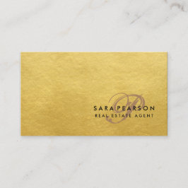 Cartão De Visita Agente Imobiliário Investimento Textura Dourada El
