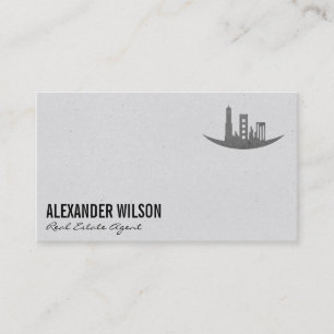 Cartão De Visita Agente imobiliário / Logotipo do Silver Foil Arch