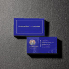 Cartão De Visita Agente imobiliário minimalista de Nave Blue