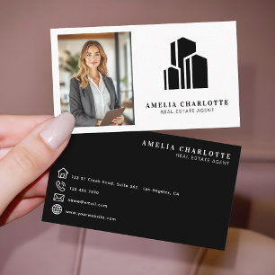 Cartão De Visita Agente Imobiliário Minimalista Foto Moderna