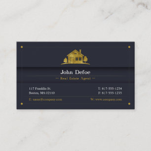 Cartão De Visita Agente imobiliário   Ouro gráfico