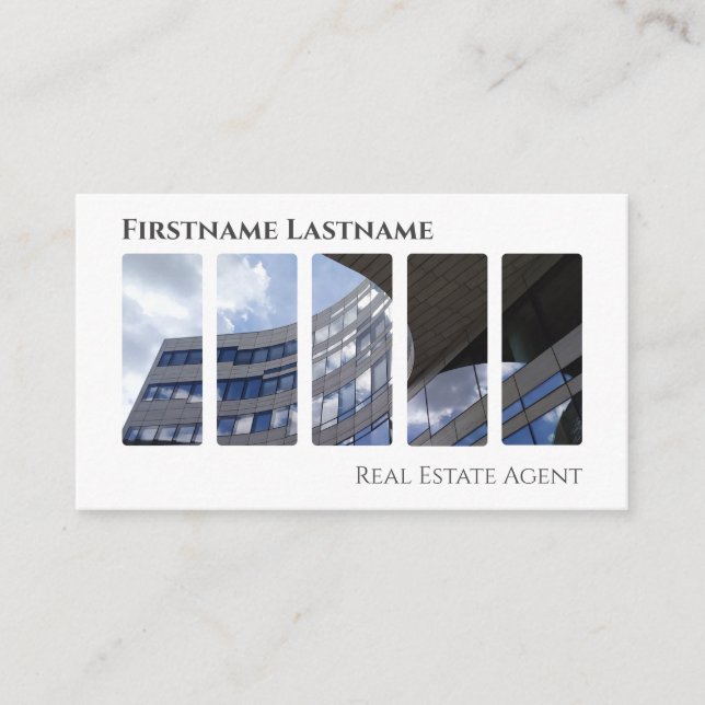 Cartão De Visita Agente imobiliário QR — Código dos edifícios de es (Frente)