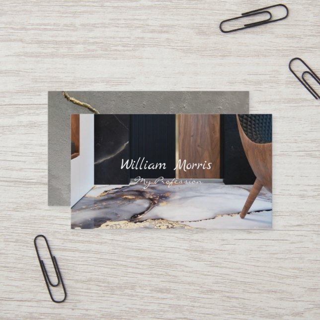 Cartão De Visita Agente interno do Lobby do Elevador Negro (Frente/Verso In Situ)