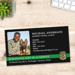 Cartão De Visita Agente Militar da Patrulha de Fronteira Foto Logo 