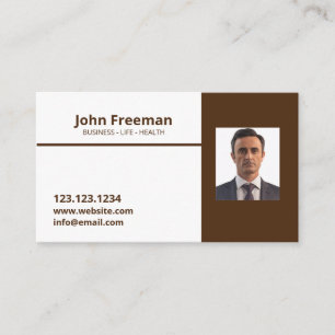 Cartão De Visita Agente Modern Brown e White Insurance Agent