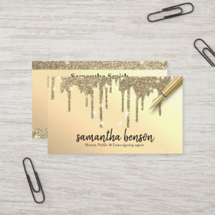 Cartão De Visita Agente Notário de Unidades Douradas Personalizadas
