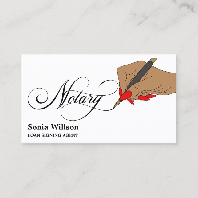 Cartão De Visita Agente Notário Moderno de Sinalização de Empréstim (Frente)