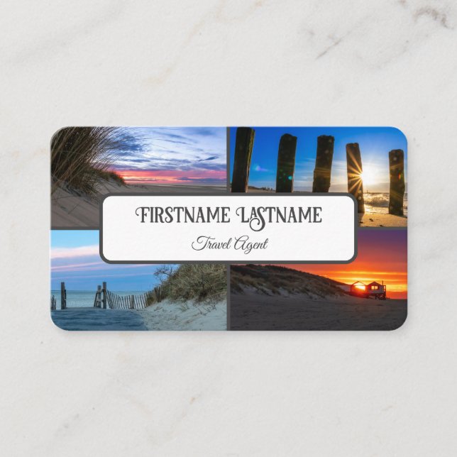 Cartão De Visita agente viagem sunset sky ocean fotografias de prai (Frente)