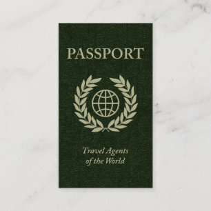 Cartão De Visita agentes de viagens do passaporte do mundo