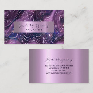 Cartão De Visita Agite Moderno - Glitter Lavendar Faux Foil