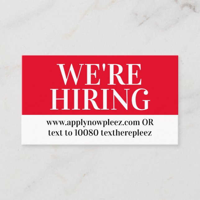 Cartão De Visita Agora contratando ajuda queria emprego postando bu (Frente)