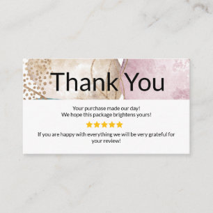 Cartão De Visita agradeço negócios rosa e dourado glitter caseiro
