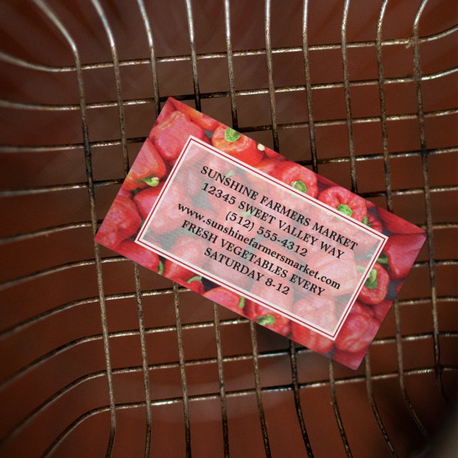 Cartão De Visita Agricultores Comercializam Pimenta-De-Bela-Vermelh (Criador carregado)