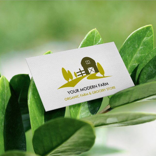 CARTÃO DE VISITA AGRICULTURA DE CORES EDITÁVEL MODERNA BARN (Criador carregado)