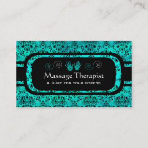 Cartão De Visita Água-marinha & preto