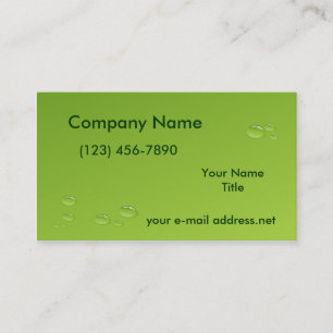 Cartão De Visita Água Moderna cai verde brilhante
