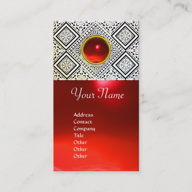 Cartão De Visita ÁGUA, rubi vermelho (Frente)